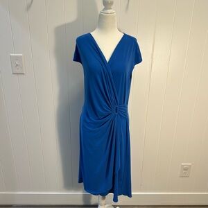 Tommy Bahama Bright Blue Faux Wrap Dress, Medium EUC